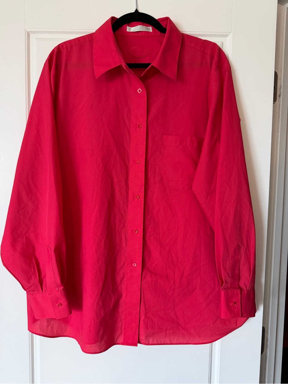 Foxcroft Women's Classic Button-Up Shirt - watermelon pink